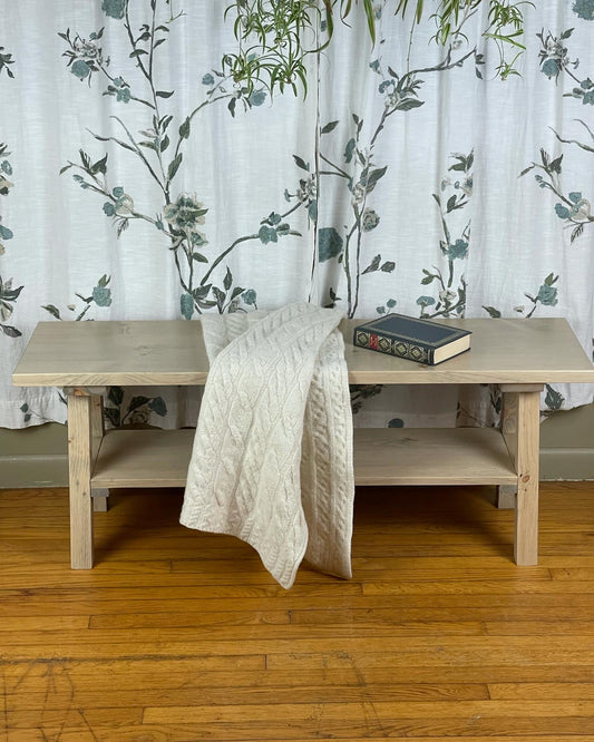 Wider Entryway Bench with Shelf