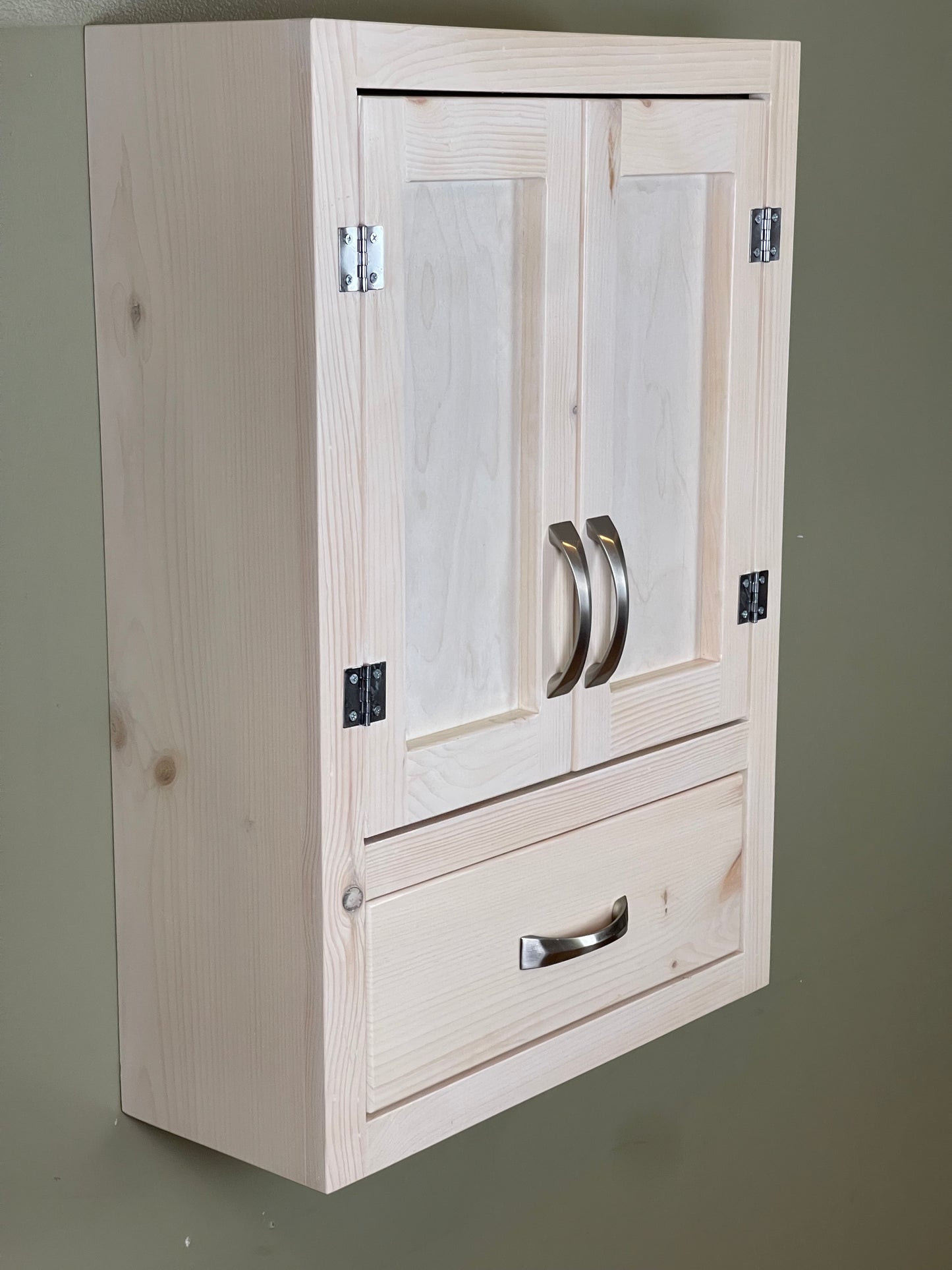 Wall Hanging Bathroom or Kitchen Cabinet with Drawer Below