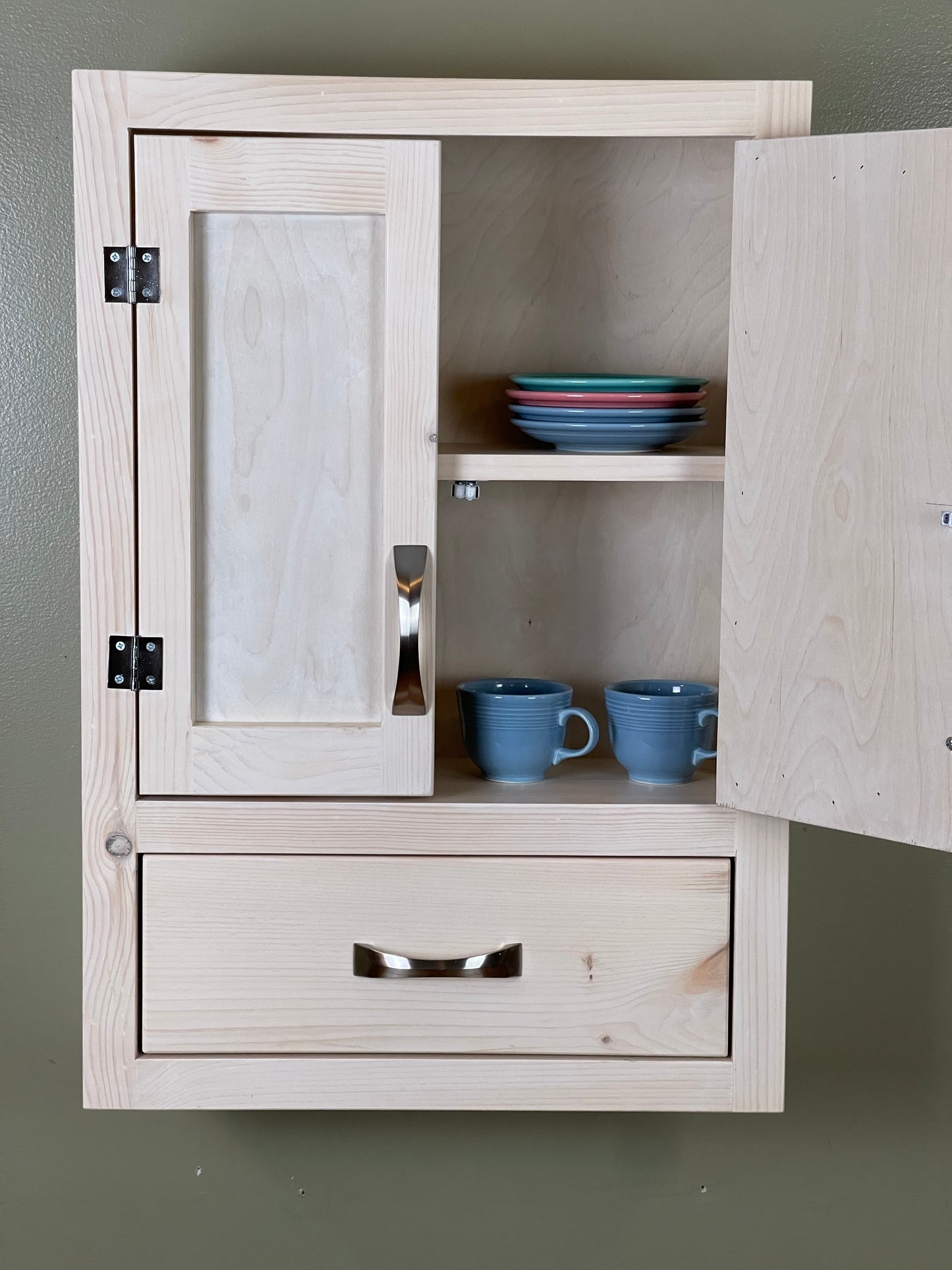 Wall Hanging Bathroom or Kitchen Cabinet with Drawer Below
