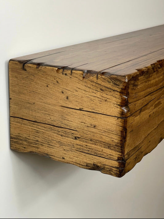 Custom-made Distressed Fireplace Mantel