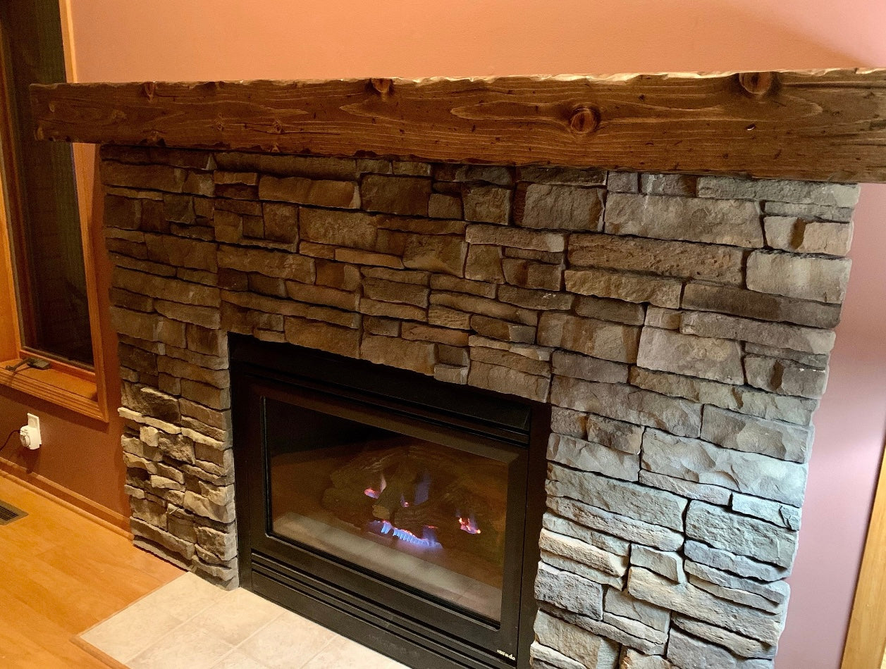 Custom-made Distressed Fireplace Mantel