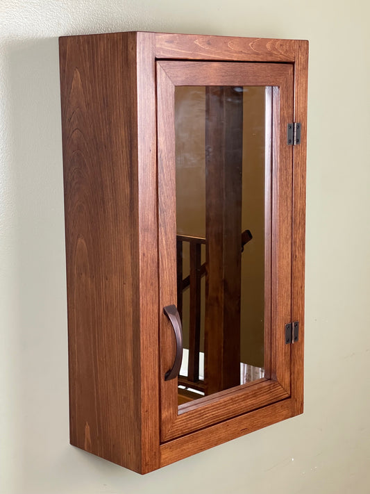Wooden Medicine Cabinet with Mirror, customize color