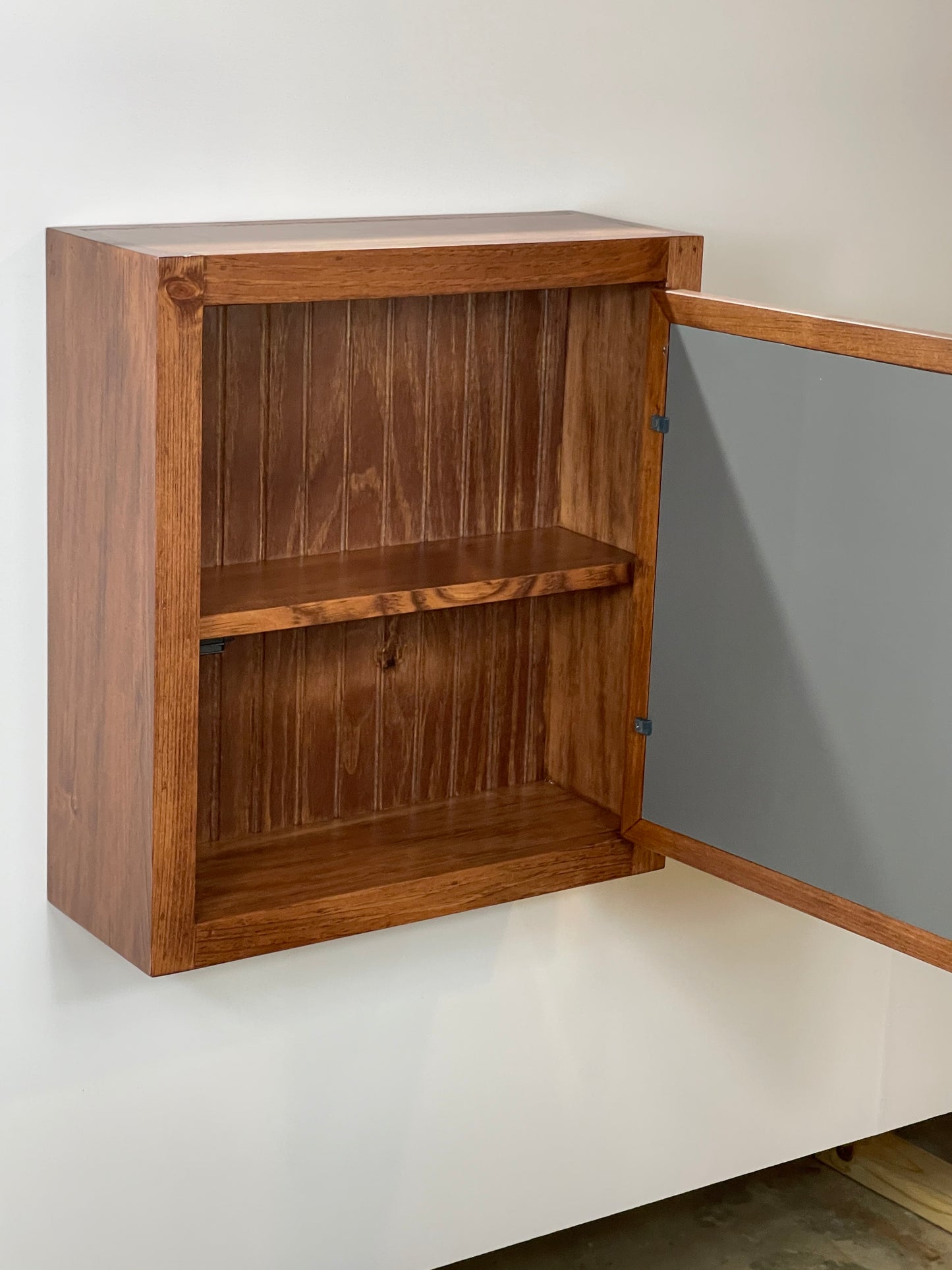 Wooden Wall Hanging Medicine Cabinet with Mirror