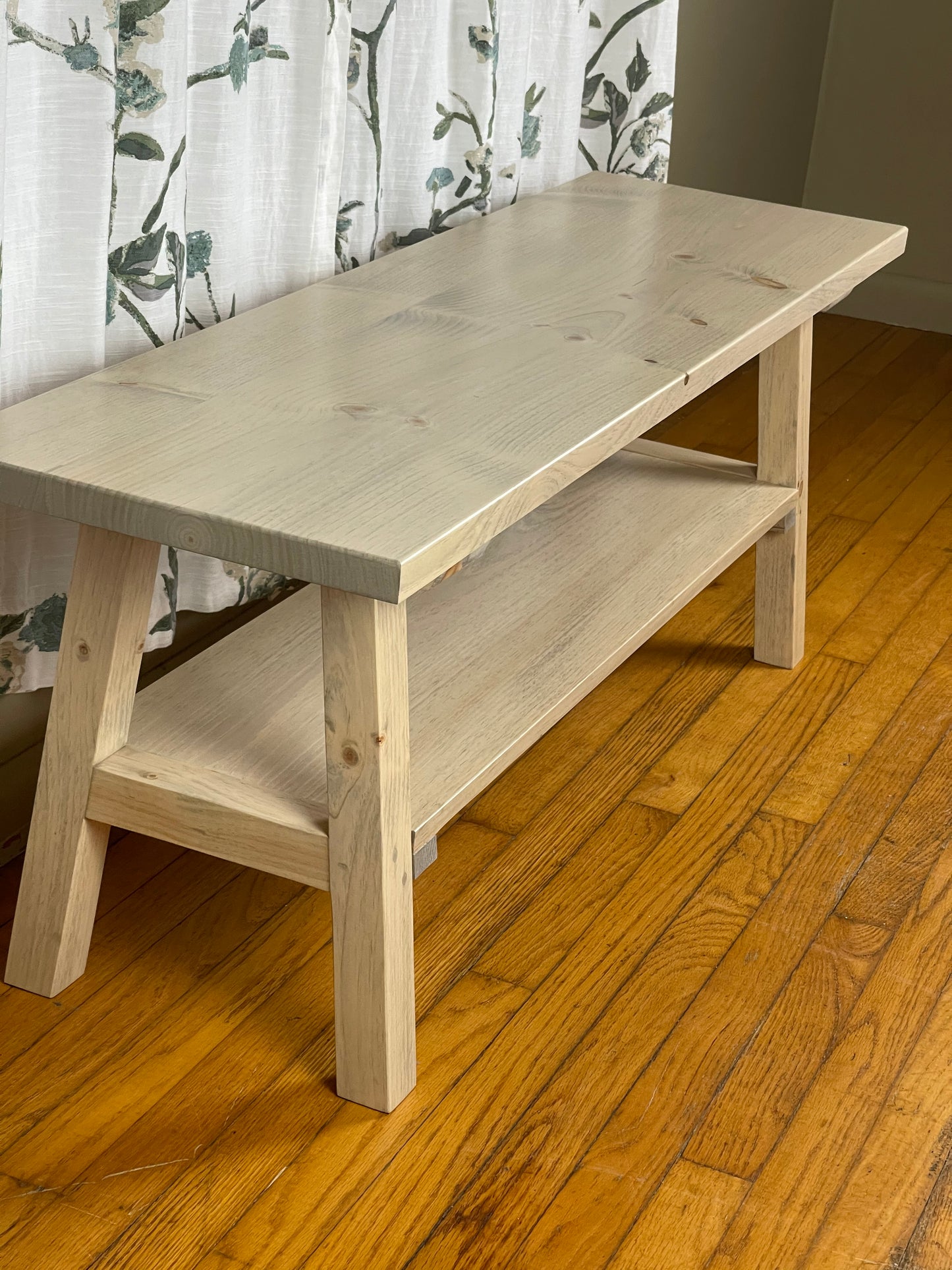 Wider Entryway Bench with Shelf