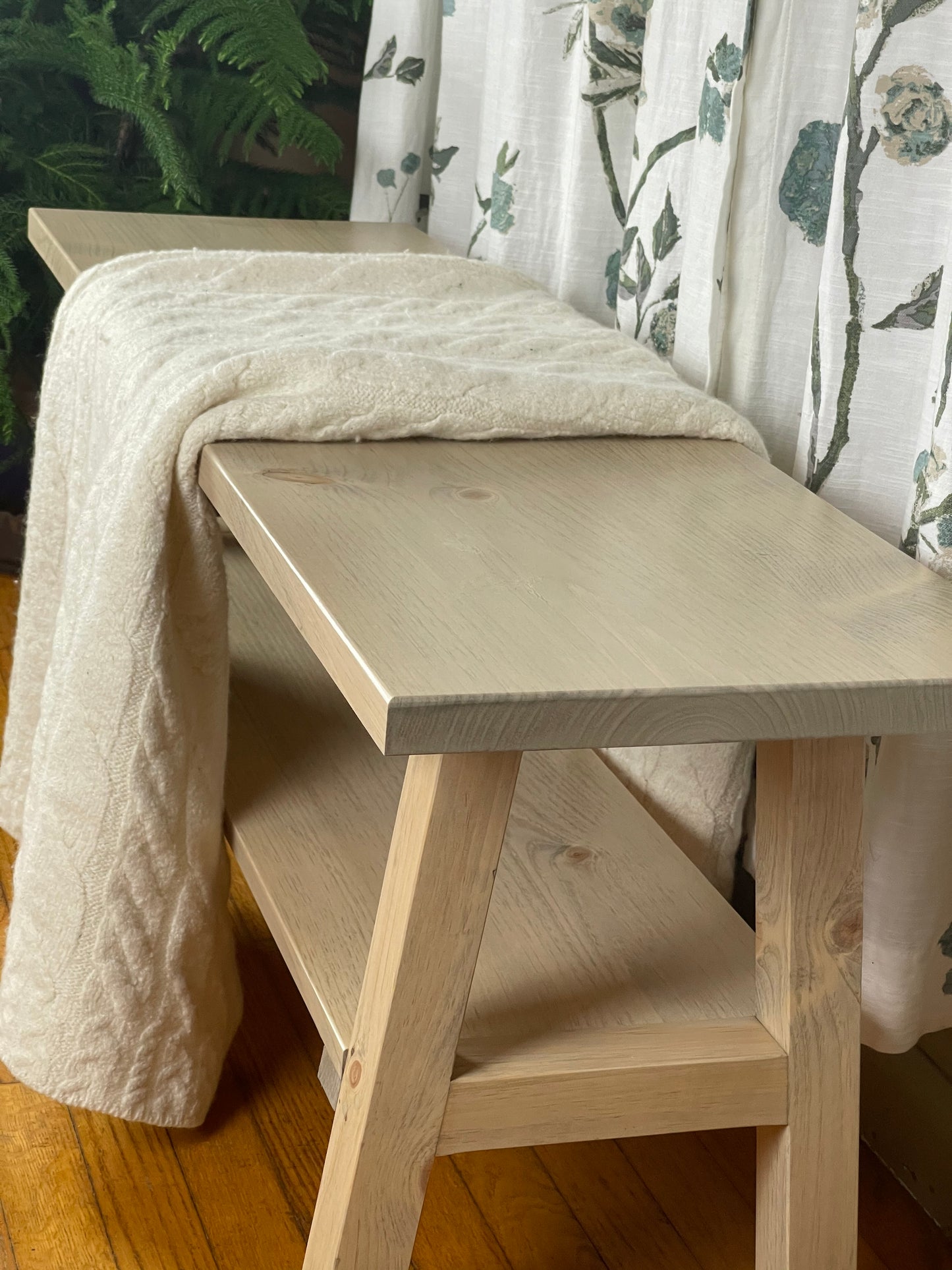 Wider Entryway Bench with Shelf