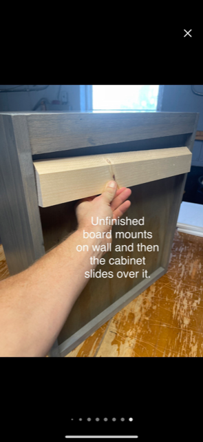 Wall Hanging Bathroom or Kitchen Cabinet with Open Cubby Below