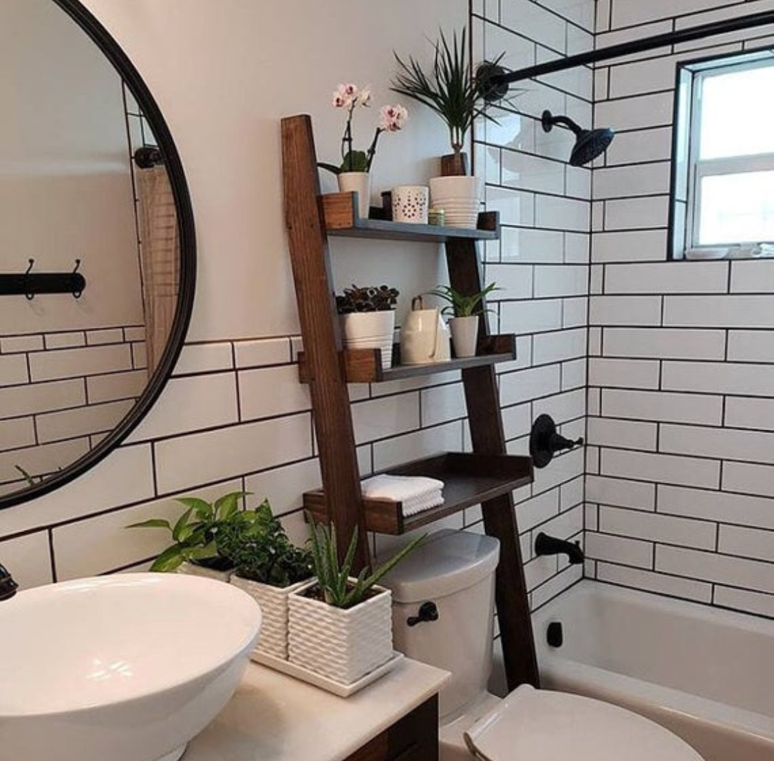 Ships Free in 1 Business Day Dark walnut stained Over the toilet