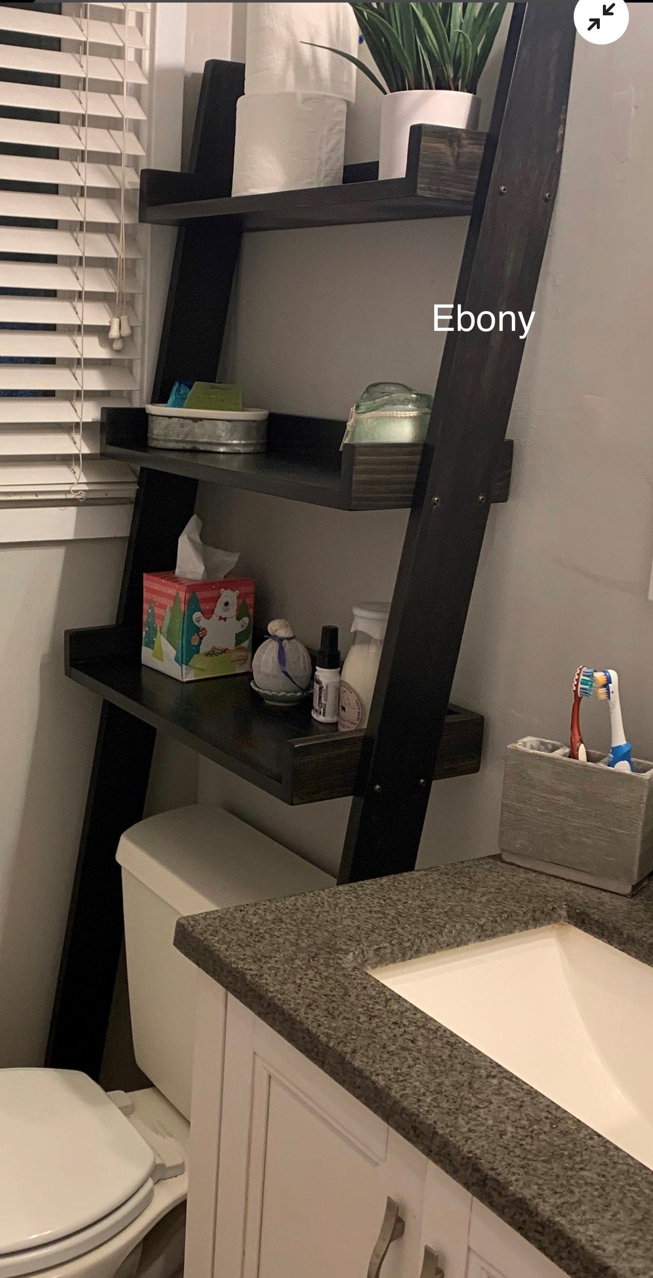 Over the Toilet Ladder Shelf