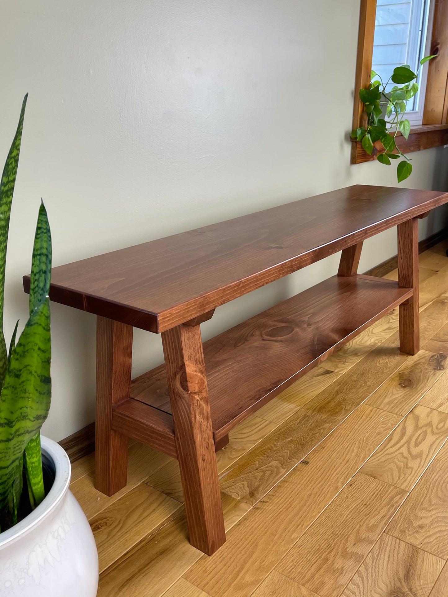 Entryway Bench with Shelf