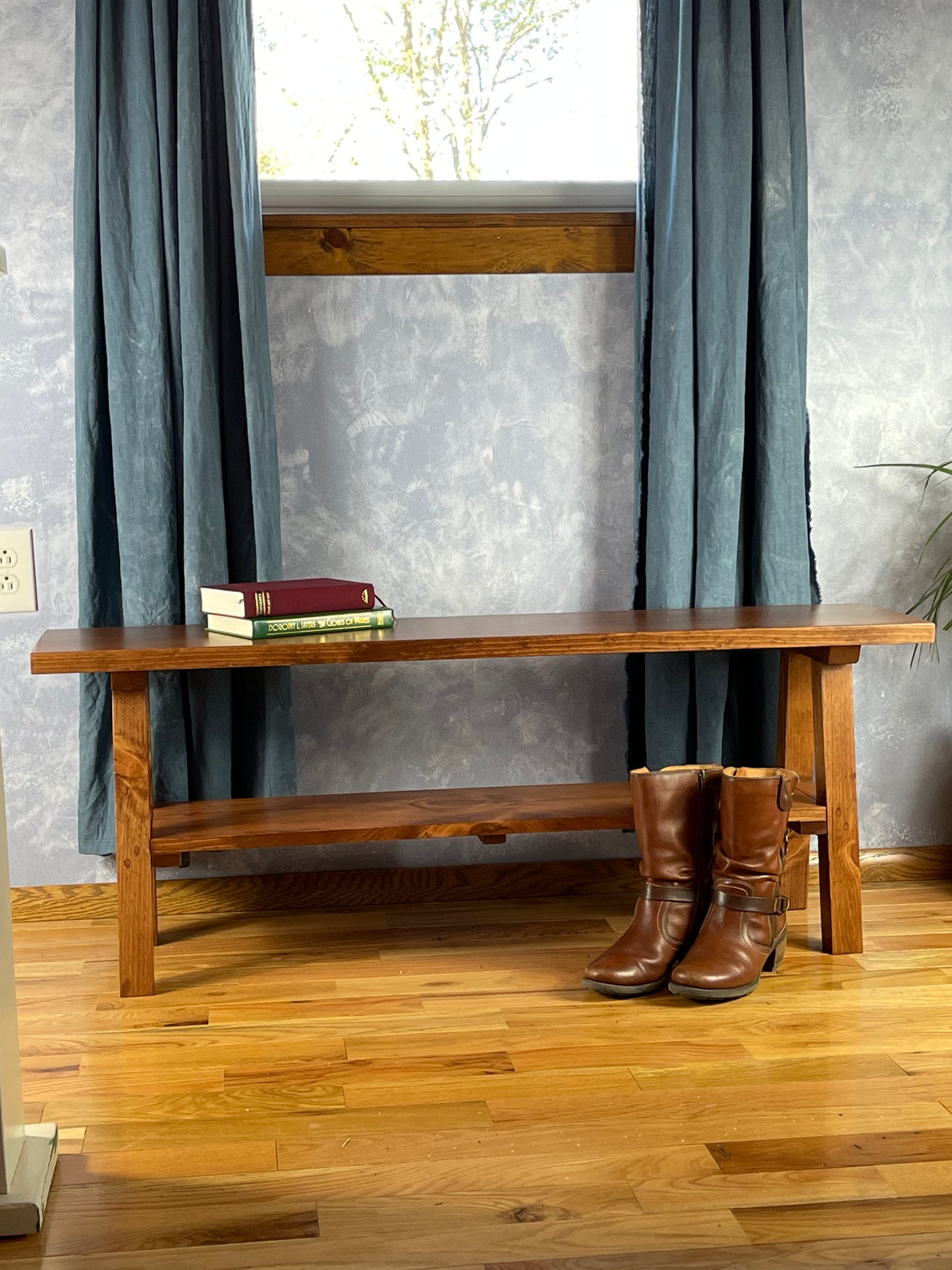 Entryway Bench with Shelf
