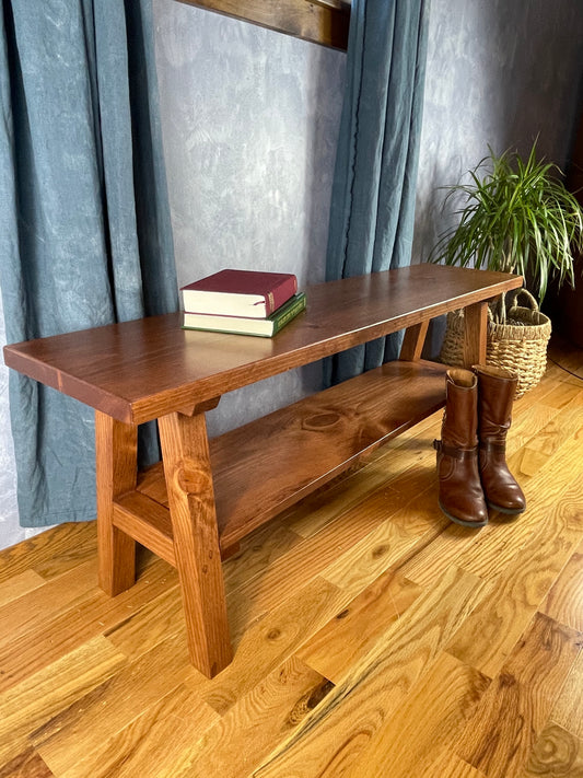 Entryway Bench with Shelf