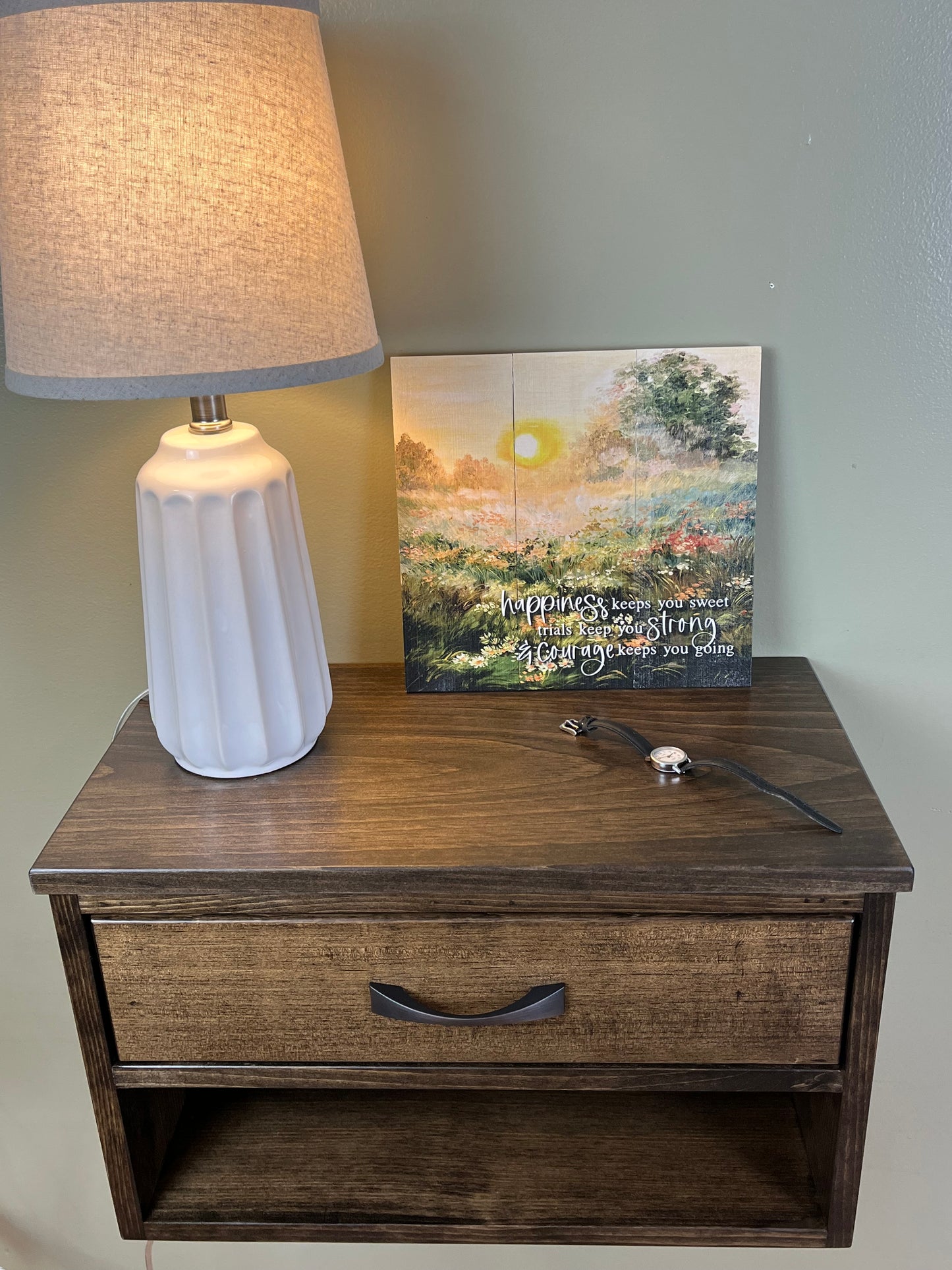 Pair of Floating Nightstands. Large Bedside Tables with drawer, Many colors available