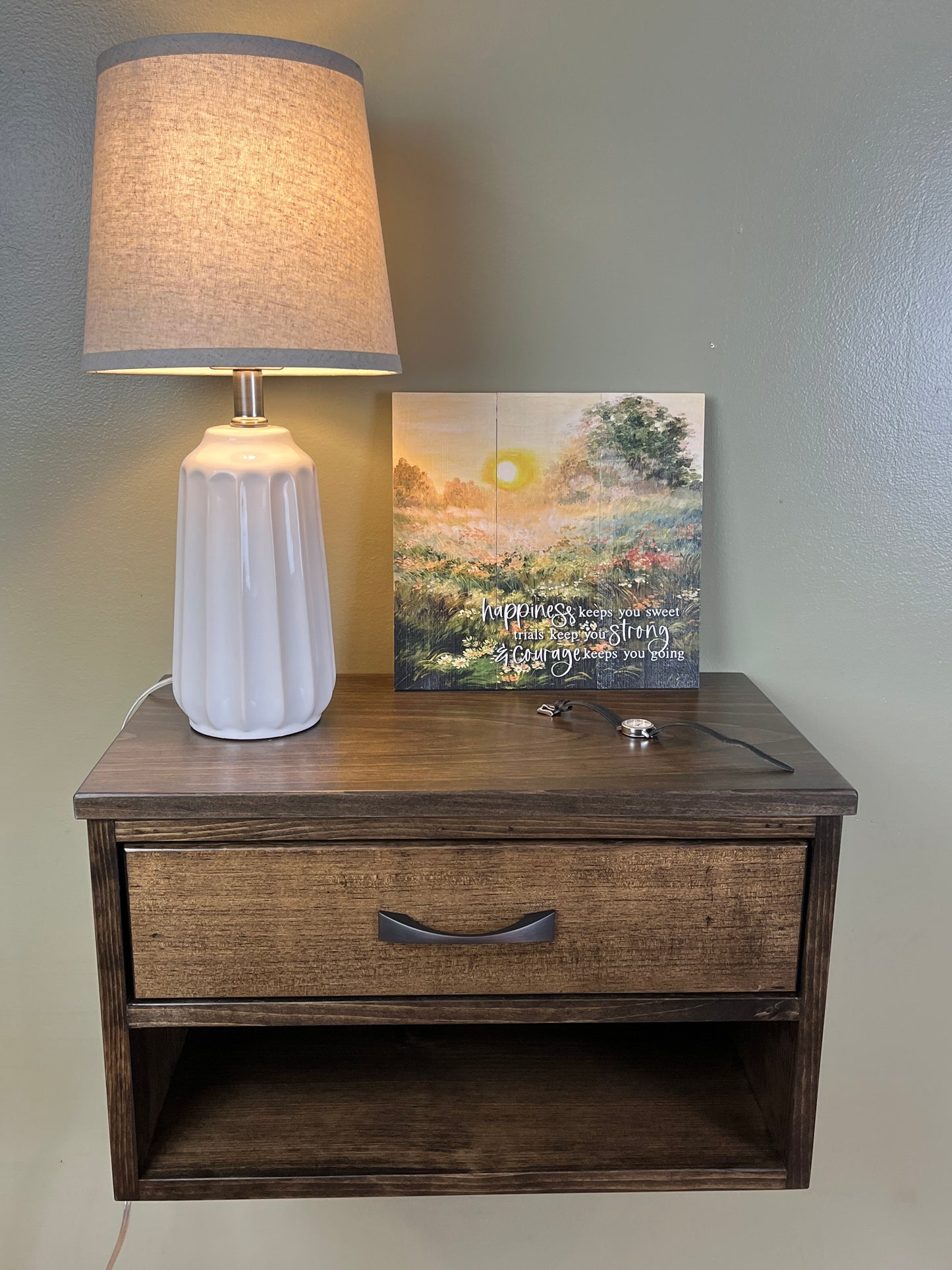 Pair of Floating Nightstands. Large Bedside Tables with drawer, Many colors available