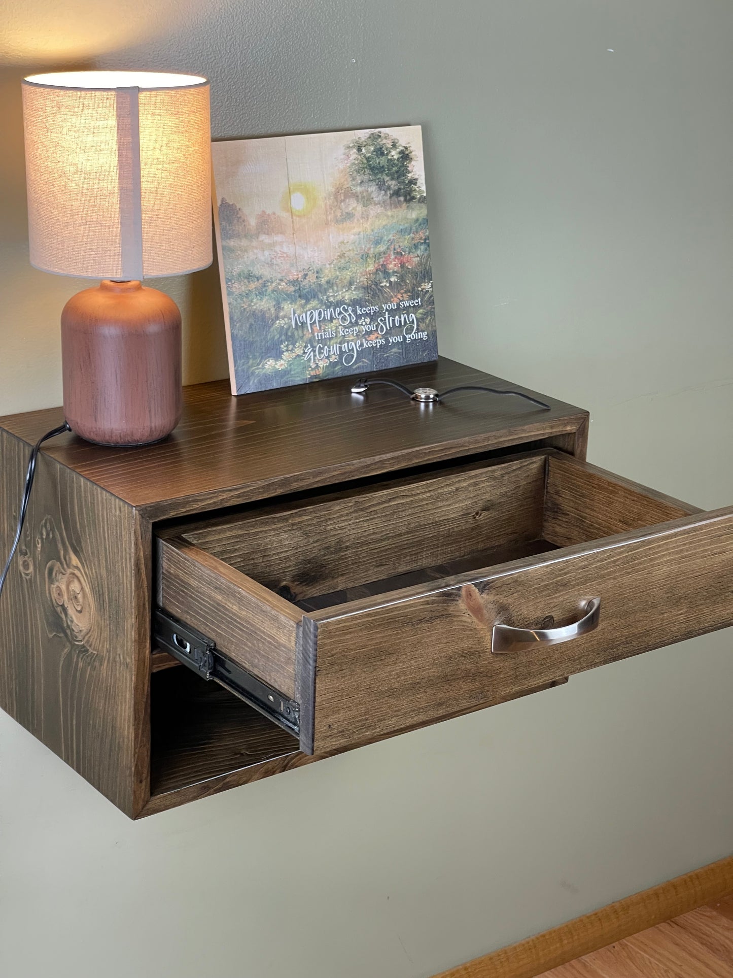 Large Floating Nightstand, Bedside Table with drawer, Buy 2 and save, many colors available