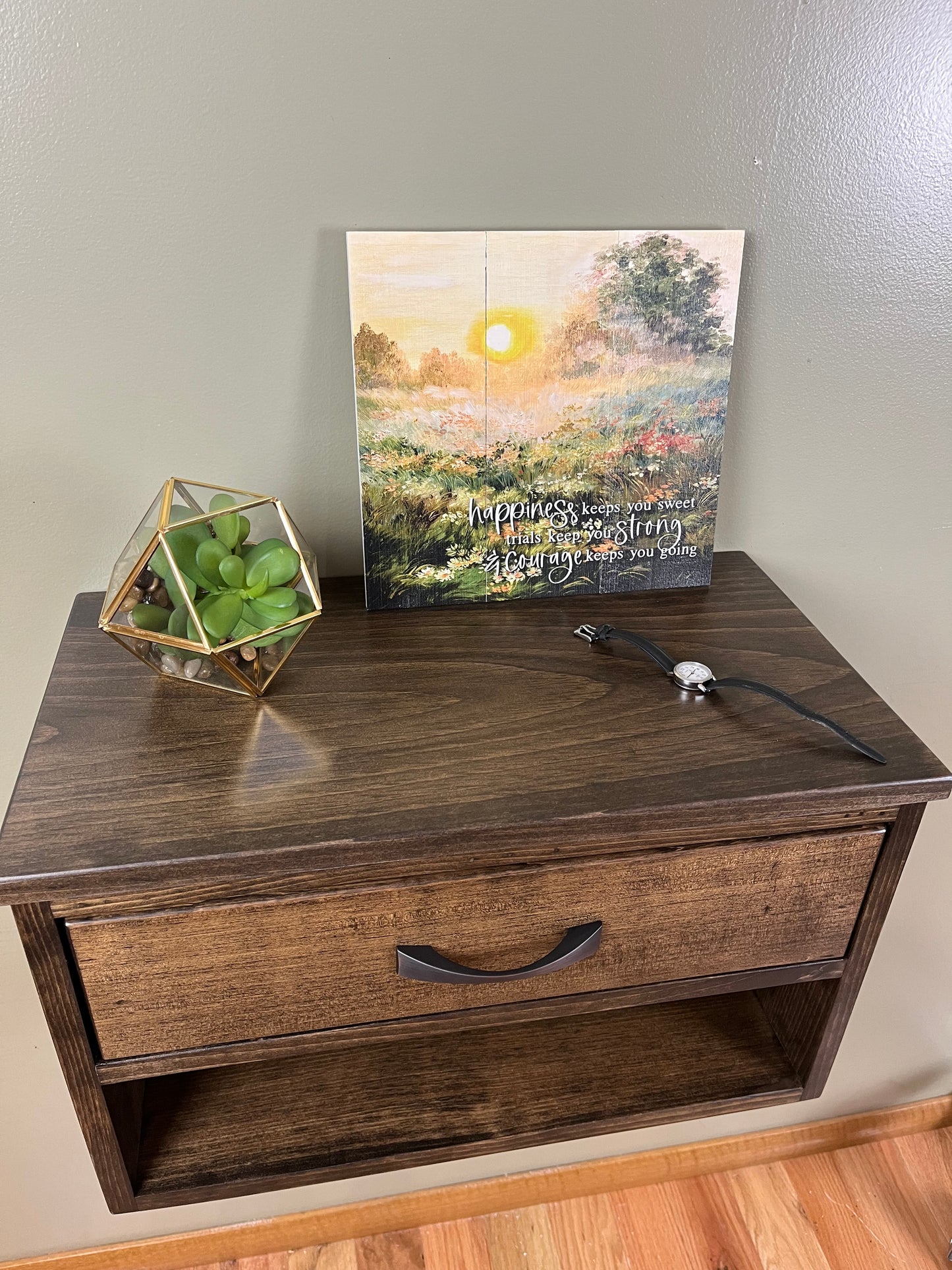 Pair of Floating Nightstands. Large Bedside Tables with drawer, Many colors available