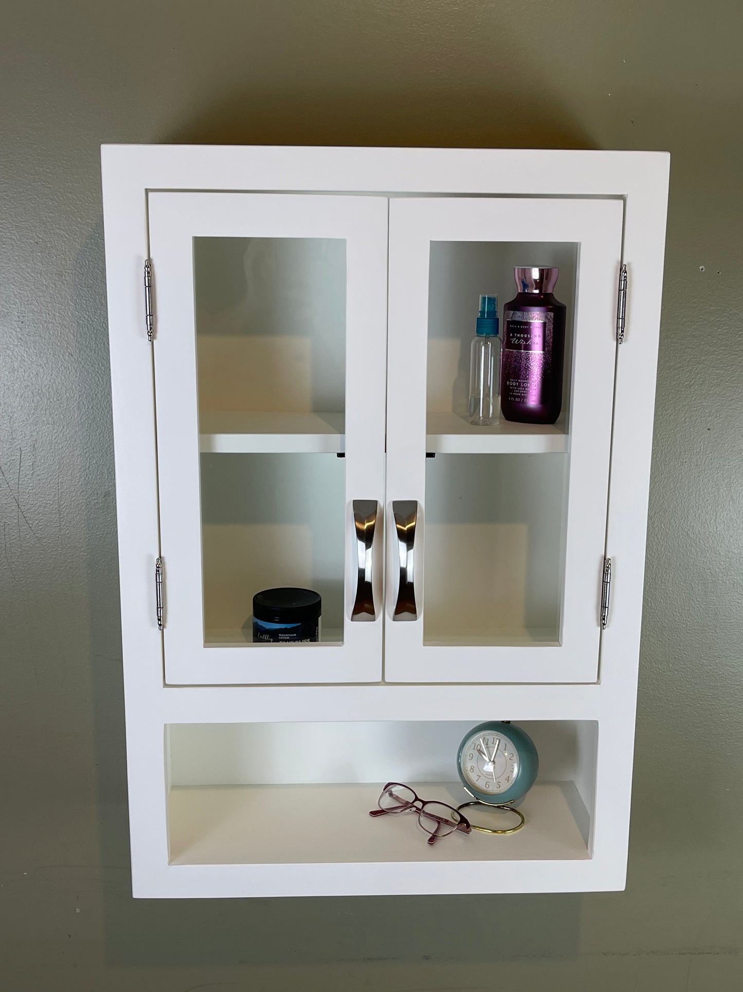 Bathroom Cabinet with Glass doors, Medicine Cabinet, Kitchen Cupboard,