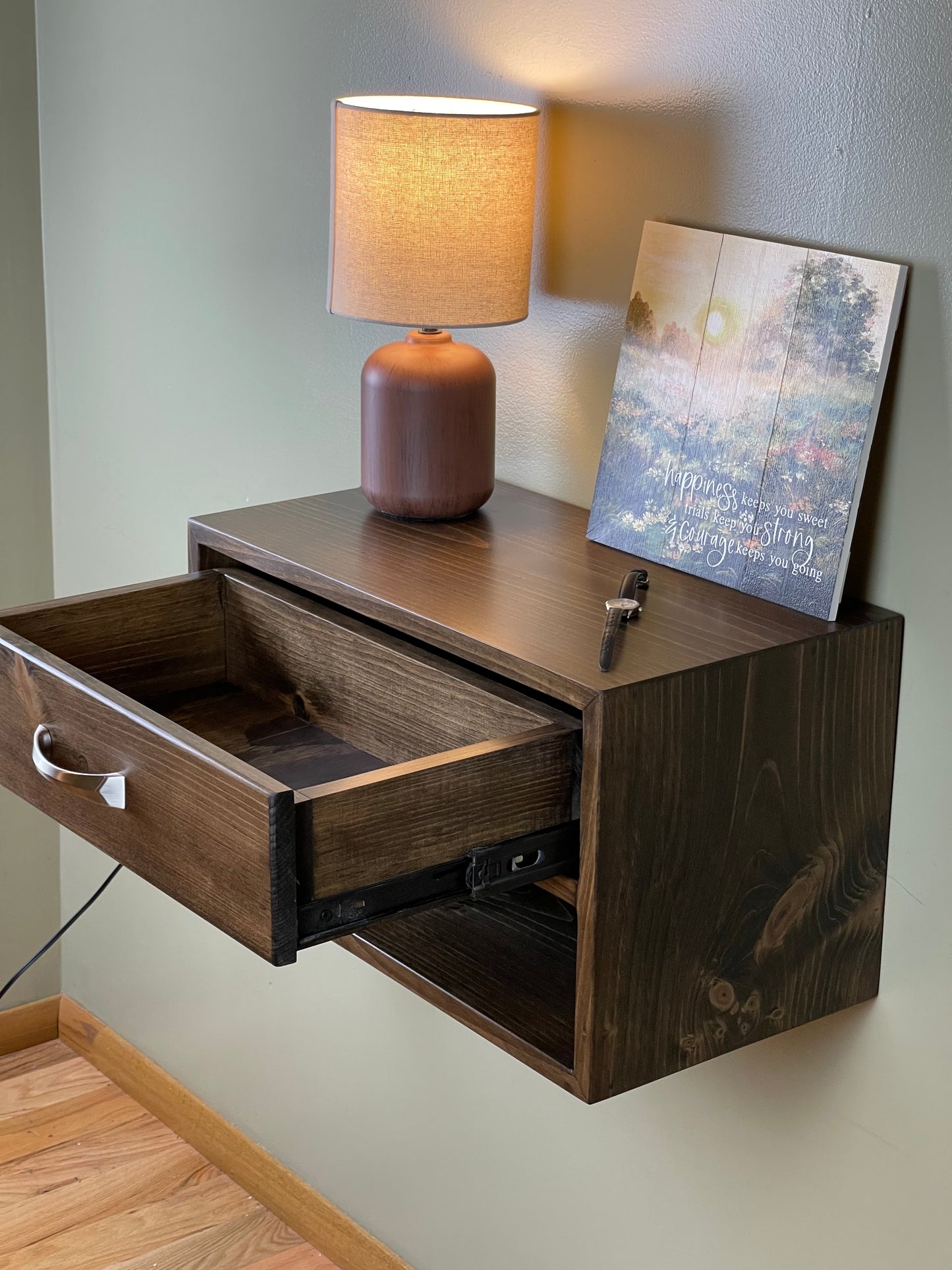 Large Floating Nightstand, Bedside Table with drawer, Buy 2 and save, many colors available