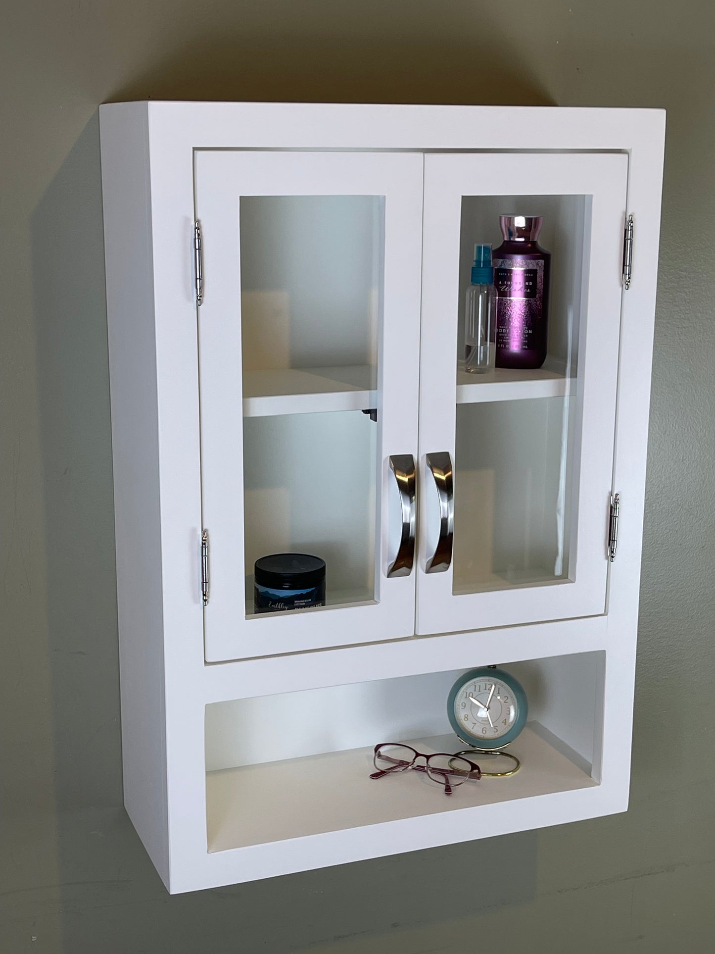 Bathroom Cabinet with Glass doors, Medicine Cabinet, Kitchen Cupboard,