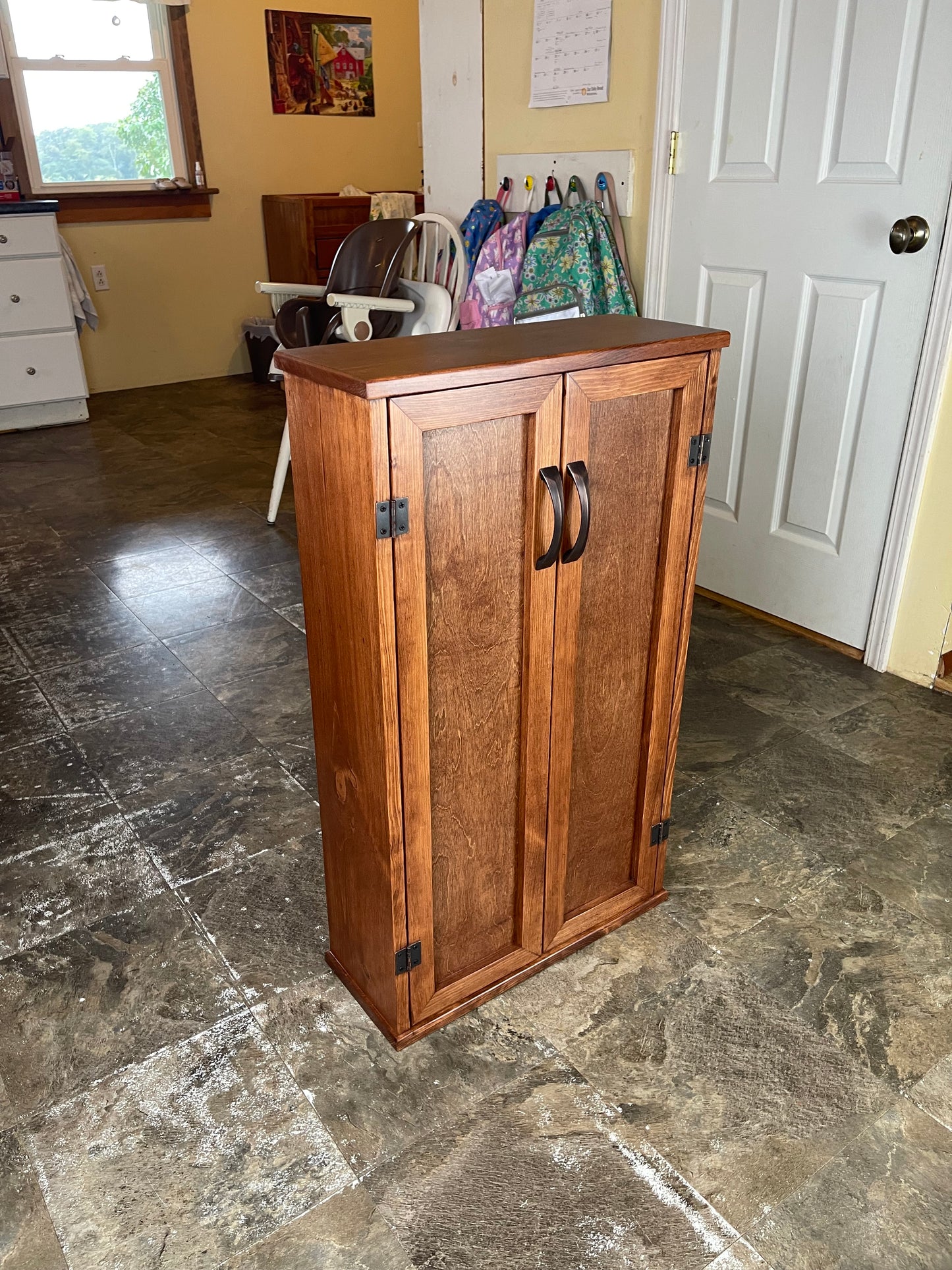 Narrow Upright Storage Cabinet, Bathroom or Kitchen Cabinet