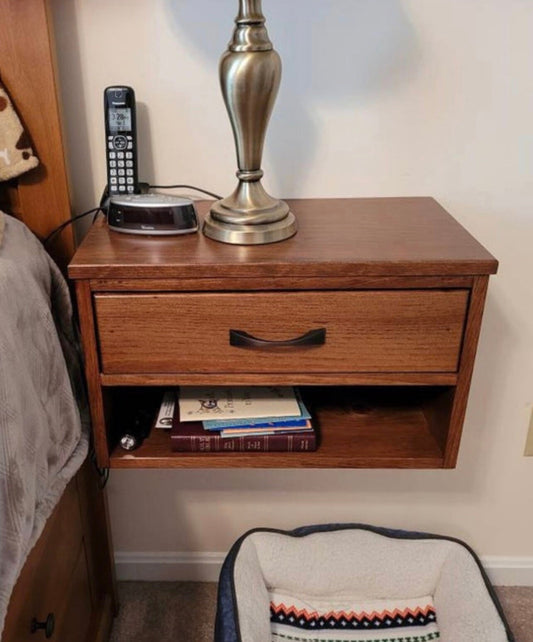 Large Floating Nightstand with Drawer, Bedside Table, Many colors available, Buy a pair and save