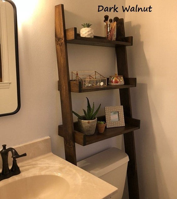 Over the toilet ladder shelves